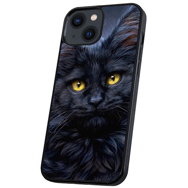 iPhone 13 Mini - Skal/Mobilskal Svart Katt