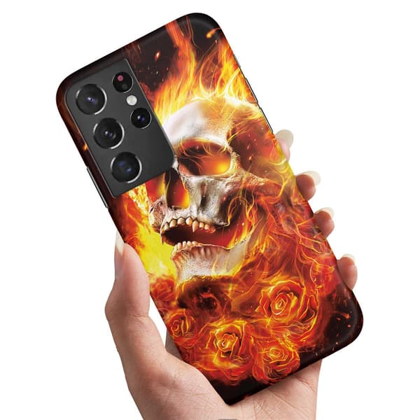 Deksel / Mobildeksel til Samsung Galaxy S22 Ultra - Burning Skull
