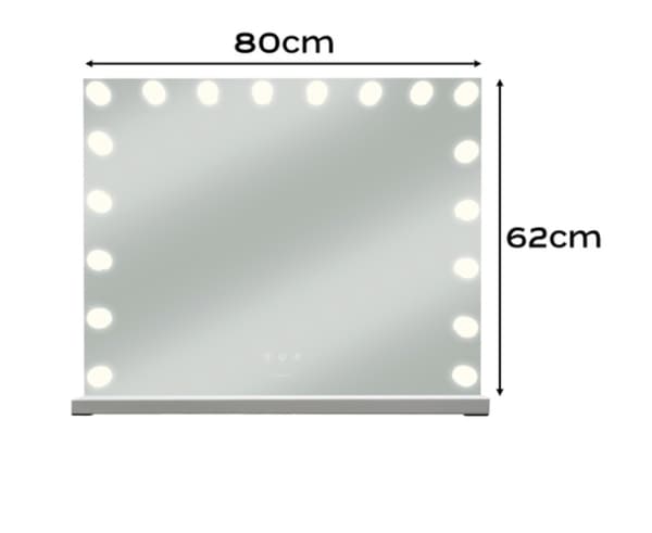 Meikkipeili LED / Hollywood-peili - 80x60cm White