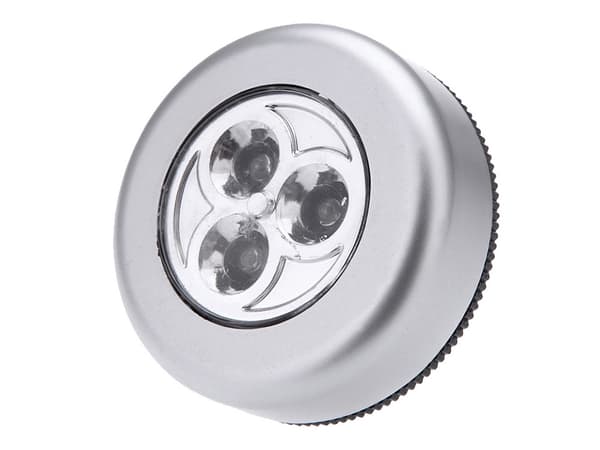 Trådlös touch-belysning med 3 LED-lampor för skåp Silver