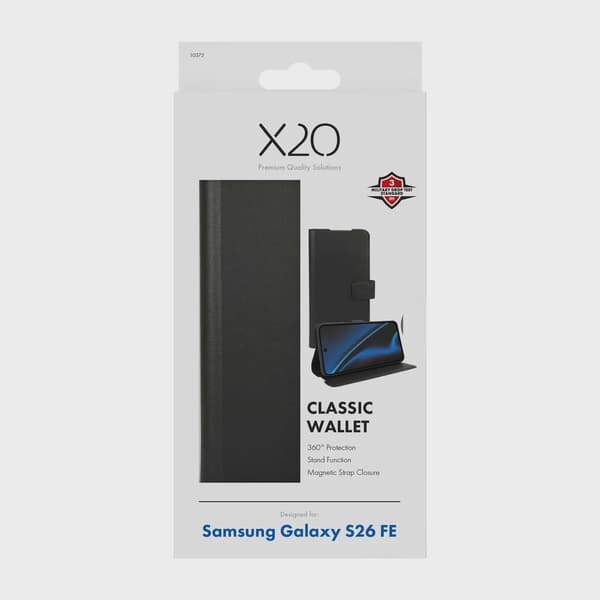 X2O Classic Wallet Plånboksfodral Samsung Galaxy S26 FE Svart