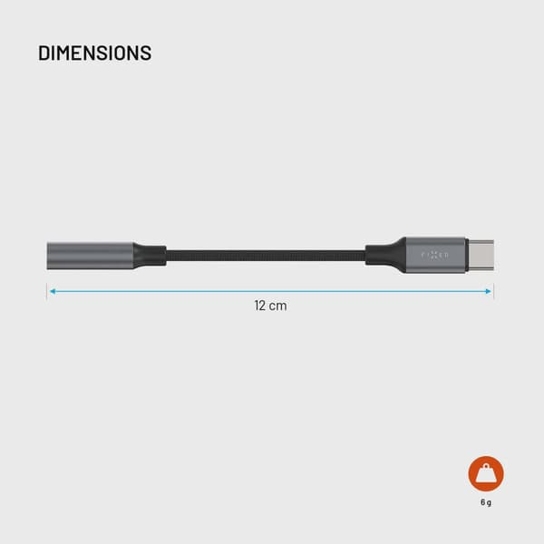 FIXED Link Premium USB-C till 3.5mm adapter Rymdgrå