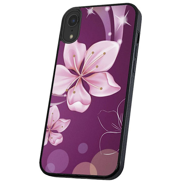 iPhone XR - Skal/Mobilskal Vit Blomma multifärg