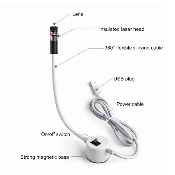 Laserguide med kors & magnet – USB