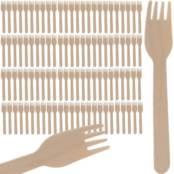 100-Pak - Trebestikk / Gafler – Engangsbestikk Tree