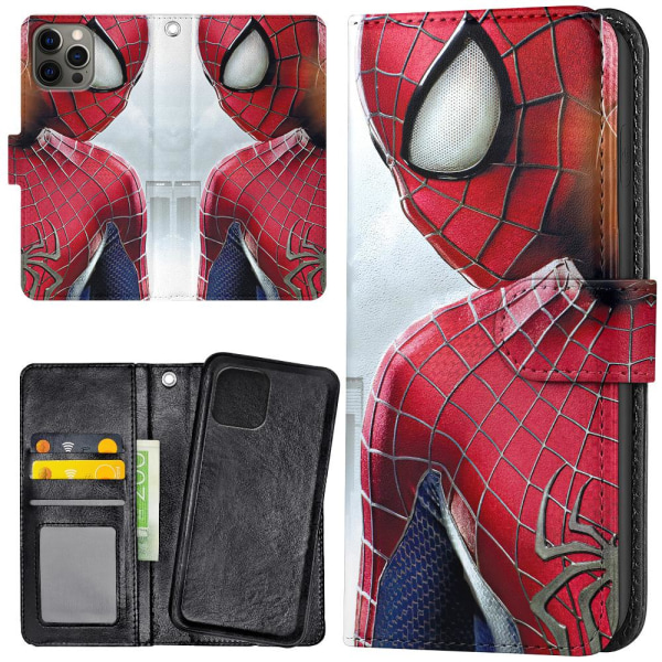 iPhone 12 Pro Max - Plånboksfodral/Skal Spiderman