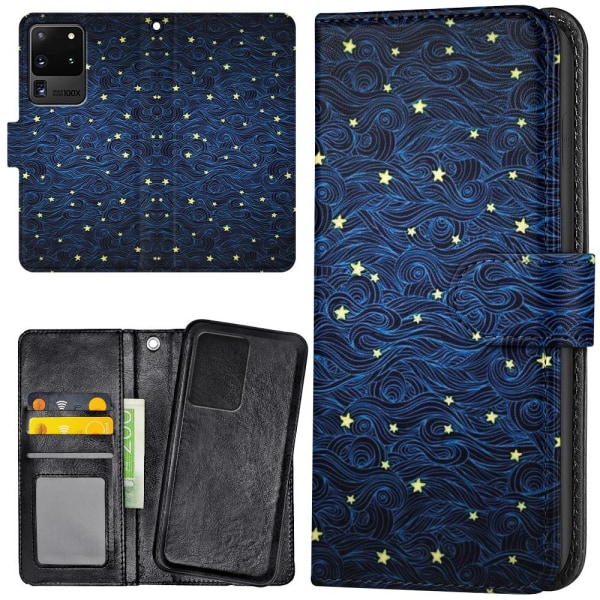 Samsung Galaxy S20 Ultra - Lommebok Deksel Stjernemønster