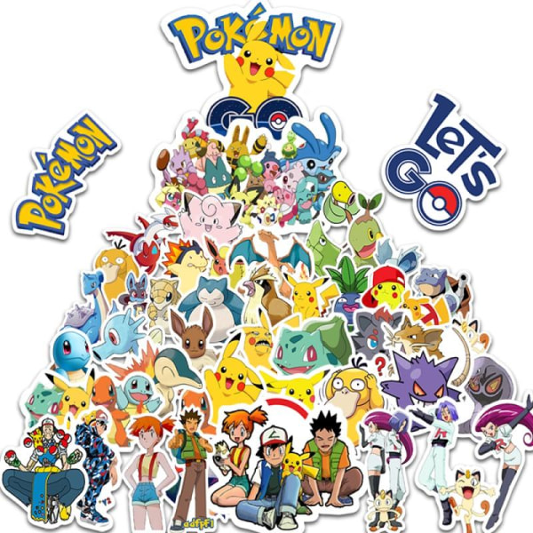 100-Pack - Pokemon Klistermärken / Stickers - Pokémon multifärg