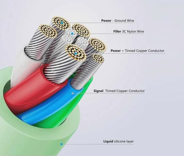 FIXED LIQUID silikonkabel 60W USB-C/C 2m Svart