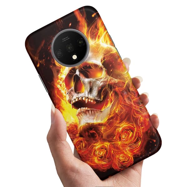 Deksel / Mobildeksel til OnePlus 7T - Burning Skull