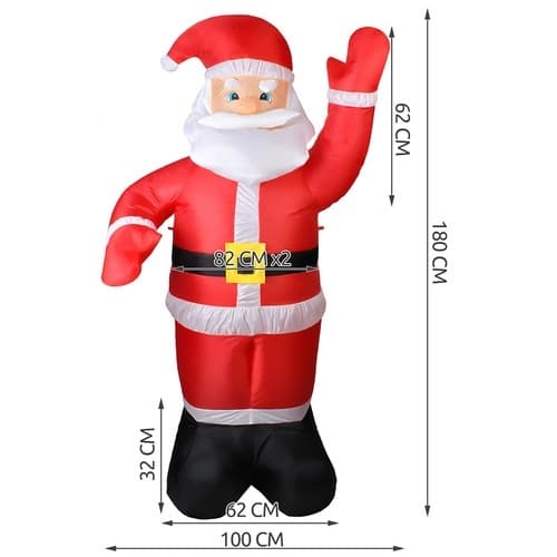 Uppblåsbar Jultomte med LED - 180 cm