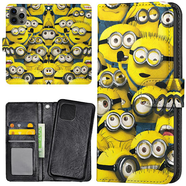 iPhone 13 Pro Max - Plånboksfodral/Skal Minions multifärg