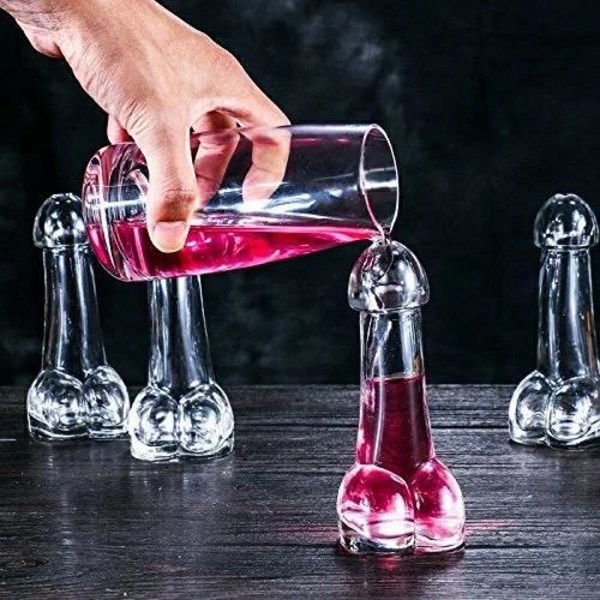 Penis Glass - Shotglass Penis - Penisglass - 15 cl Transparent 4-Pack