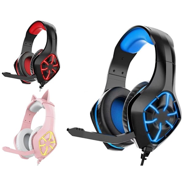 Gaming Headset - PC / Hörlurar GS-1000 med LED Rosa