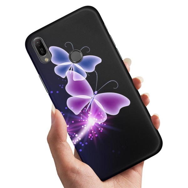 Huawei Y6 (2019) - Cover/Mobilcover Lilla Sommerfugle