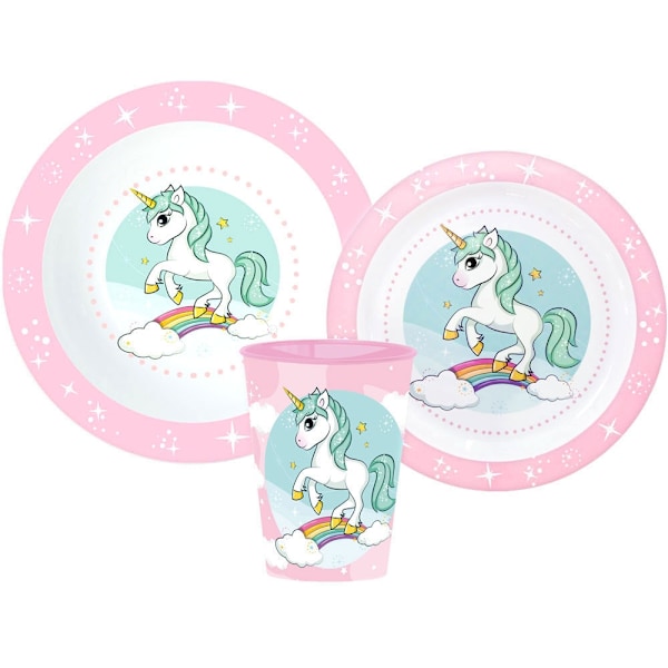 Middagset Unicorn Range, mikropärlset, inklusive mugg 260 ml