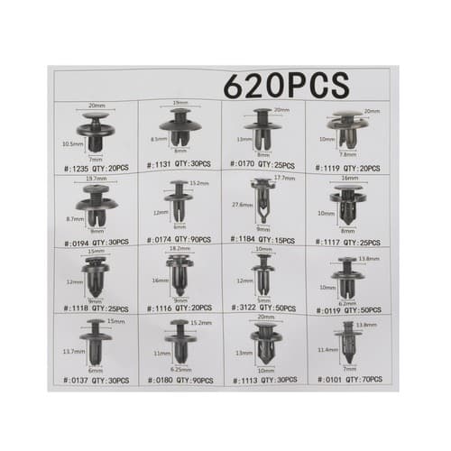 Muoviklipsit Autolle / Klipsit - 620-osaa