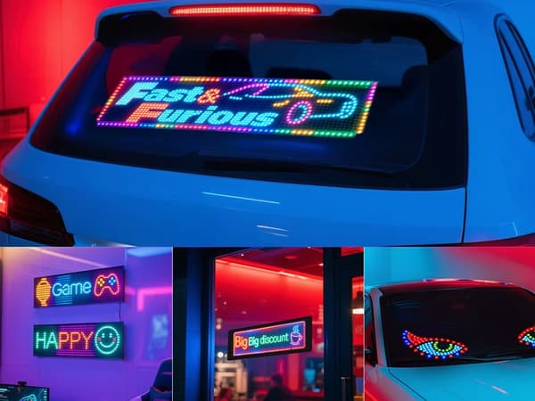 Flexibel LED-panel gestsignal lastbil vindruta