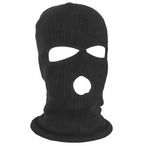 2-Kpl - Kasvomaski / Hiihtomaski / Pipo - Balaclava Black one size