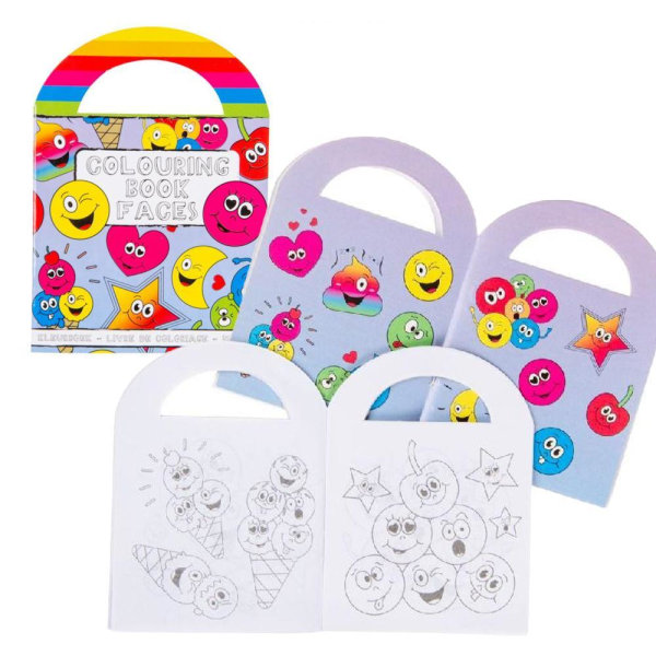3-Pack - Målarbok för Barn med Klistermärken MultiColor Smiley