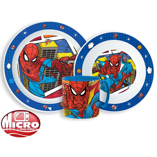Spiderman middagset med mugg 265 ml, mikropolymerplast