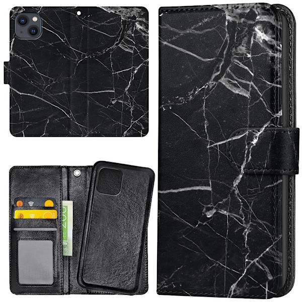 iPhone 13 - Lommebok Deksel Marmor Multicolor