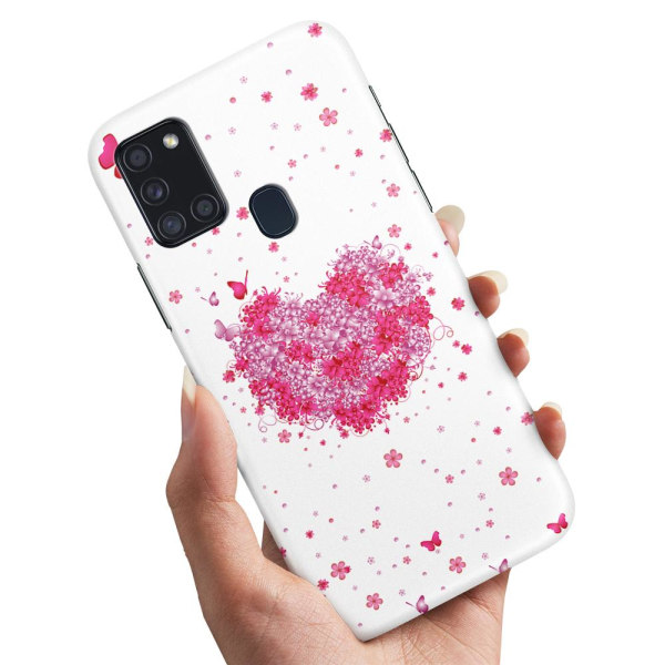 Samsung Galaxy A21s - Cover / Mobilcover Flower Heart