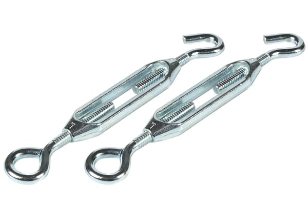 Spännskaft öppen krok + ögla 1/4" 2 st