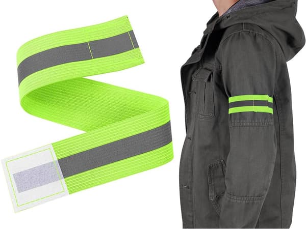 Reflekterande armband 2-pack - Gult säkerhetsband för handled eller arm