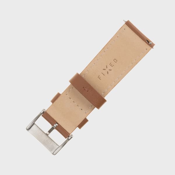 FIXED Äkta läderrem för Smartwatch Universal 20 mm Brun