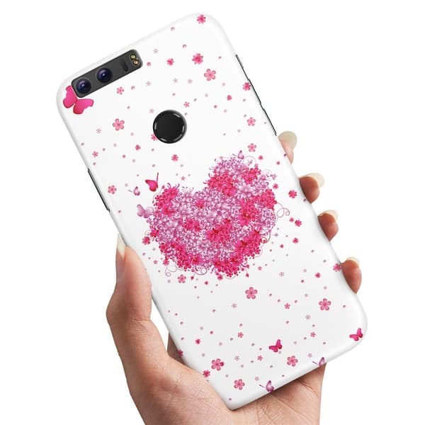 Deksel / Mobildeksel til Huawei Honor 8 - Blomsterhjerte