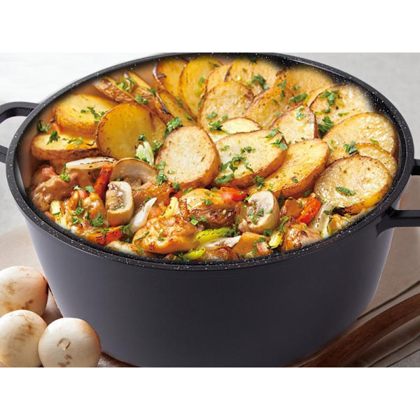13L Gryta med lock – Non stick beläggning – Induktionshäll