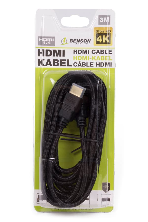HDMI-kabel 1.4 4K Ultra HD guldpläterad 3 m