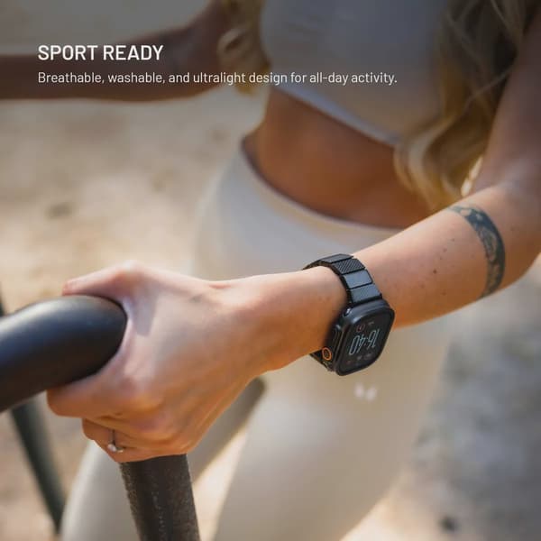 FIXED Resinarmband för Apple Watch 44/45/46/49mm Kolsvart