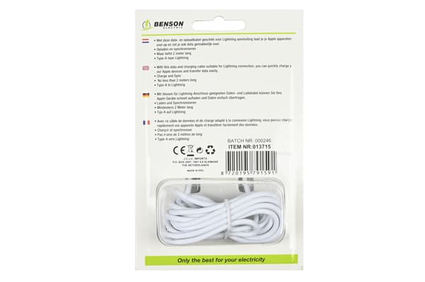 USB lightning kabel 2 m