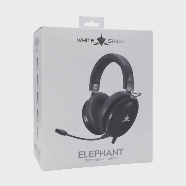 White Shark ELEPHANT Over-Ear Gaming Headset Svart