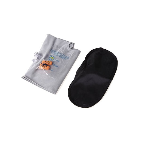 Uppblåsbar Resekudde / Nackkudde - Öronproppar & sovmask