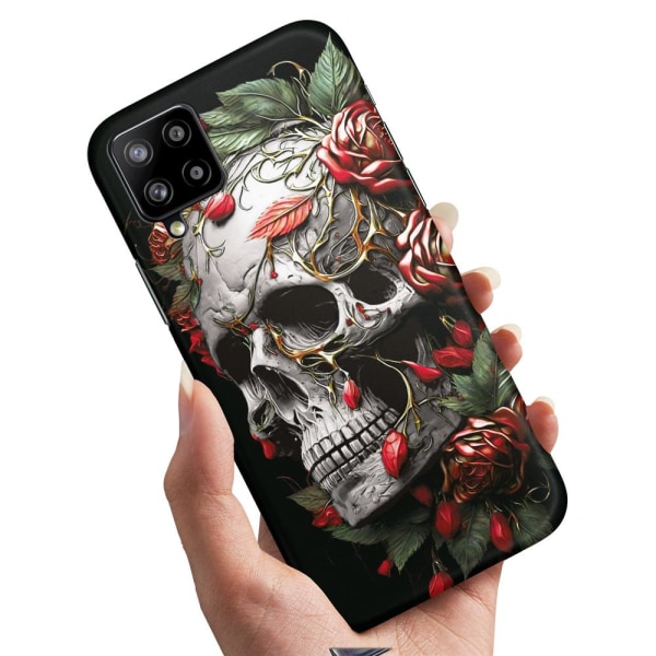 Samsung Galaxy A12 - Cover/Mobilcover Skull Roses