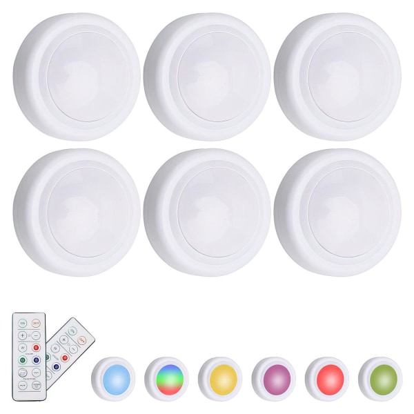 6-Kpl - LED-Spotit Kaukosäätimellä – Langaton MultiColor 6-Pack
