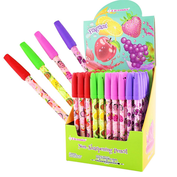 4-Pak - Stiftpen - Pen med Duftviskelæder Multicolor
