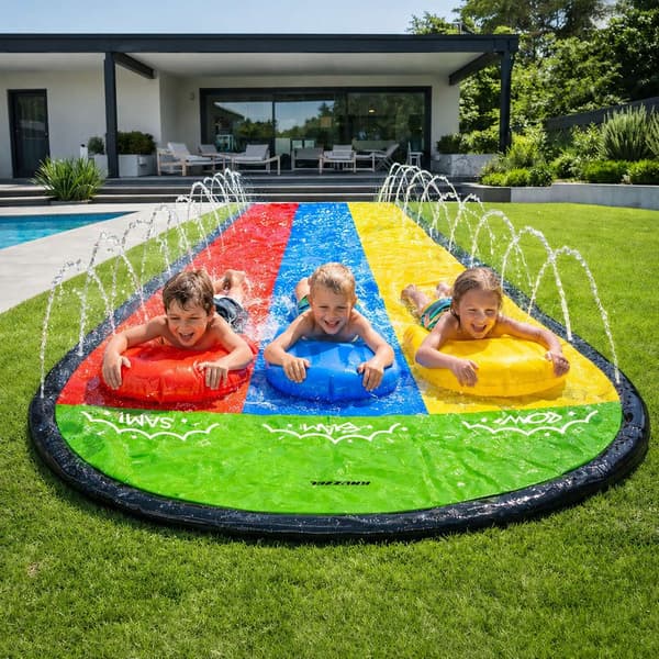 Vesiliukurata suihkulähteellä lapsille - 480 cm