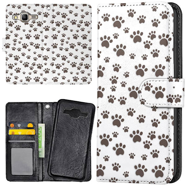 Samsung Galaxy J3 (2016) - Plånboksfodral/Skal Paw Pattern