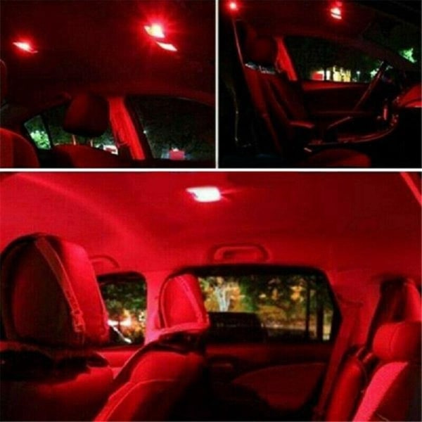 10-Pack - T10 W5W Røde Diode Pærer - Bil LED Lys Red
