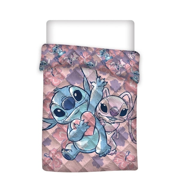 Disney Lilo & Stitch hjärtformad quiltad sängöverkast, täcke 140x200 cm