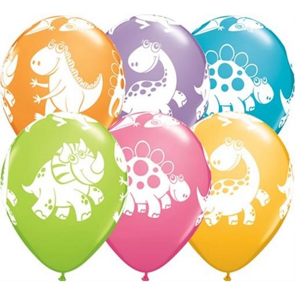 Dinosaur Pastellballonger, 6 st 11 tum (27,5 cm) ballonger