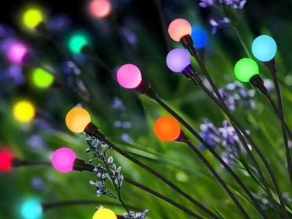 Solcellslampor klot 2 st RGB LED 70 cm