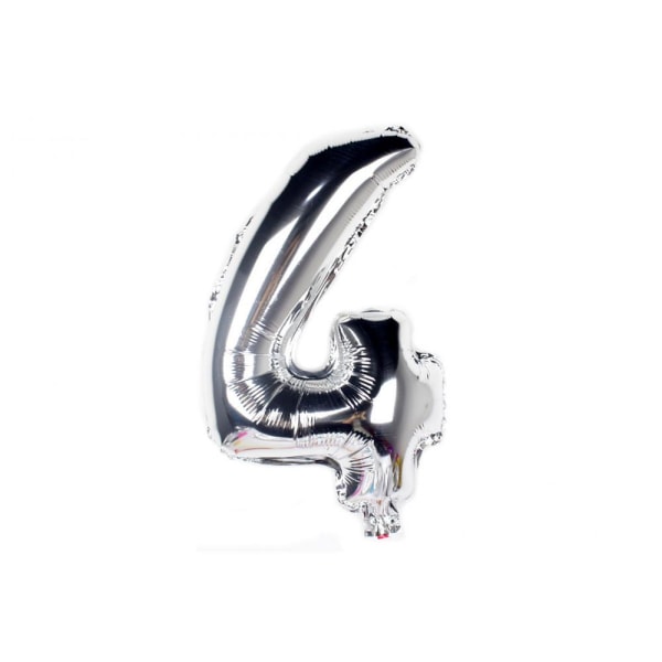 Sifferballong / Metallic Ballong 34 cm - Silver Silver 4