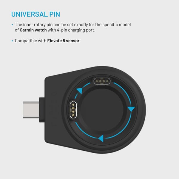 FIXED Trådlös USB-C laddare för Garmin Watch Svart
