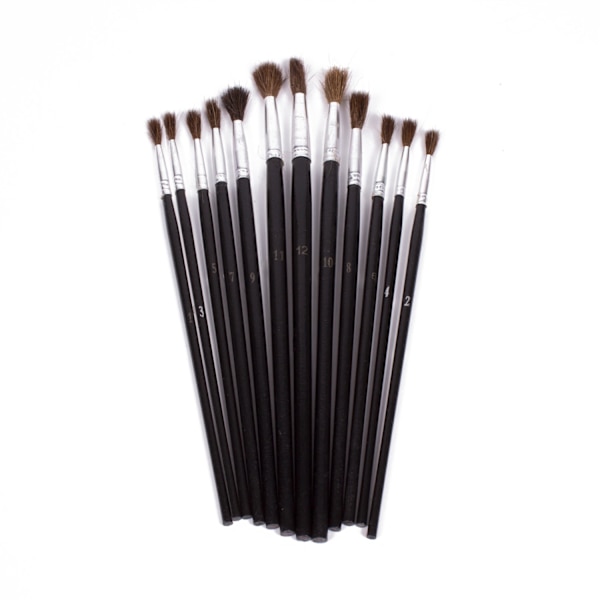 Penselset 12 delar rund