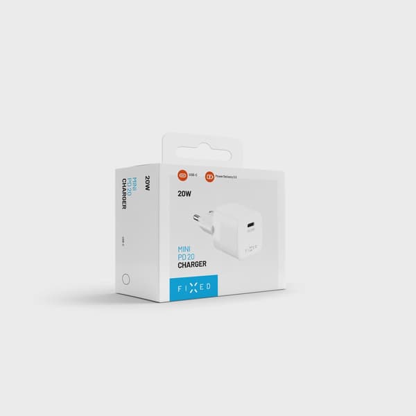 FIXED Snabb Mini Hemladdare 20W USB-C PD Vit